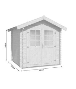 Weka Gartenhaus 209 Gr. 1, Ca. B253/H244/T234 Cm -Garten Sinn Verkaufsgeschäft 4080297 WE BG 001 WekaGartenhausSkizze