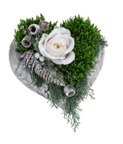 Grabgesteck Stille, Herzförmig, Ca. B25/H22/T25 Cm