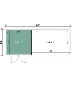 Wolff Finnhaus Gerätehaus Eleganto 3030, Inkl. Lounge Rechts, Ca. B782/H225/T319 Cm -Garten Sinn Verkaufsgeschäft 6618334 WE BG 001 Eleganto3030GranitgraumitLounge4530rechts