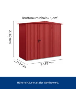 Hörmann Berry-Gerätehaus Classic-S Typ 1, Ca. B258,8/H216/T121,3 Cm -Garten Sinn Verkaufsgeschäft 6668297 WE BG 001 HoermannMetallgeraetehaus