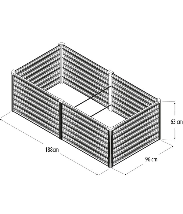Vitavia Hochbeet Oslo, Granit/schwarz 2 Vitavia Hochbeet Oslo, Granit/schwarz – Bild 2