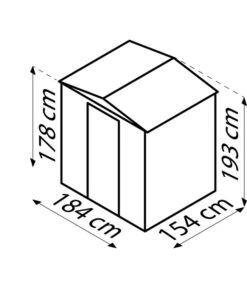 Globel Gerätehaus Somnium 65, Ca. B184/H193/T154 Cm -Garten Sinn Verkaufsgeschäft 6882138 6WE DE 001 Somnium Skizze AndereMasse