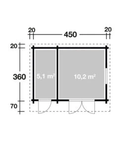 Wolff Finnhaus Gartenhaus Trondheim 44-D, 2-Raum -Garten Sinn Verkaufsgeschäft 6930143 WE DE 001 FinnhausBBHTrondheim44D